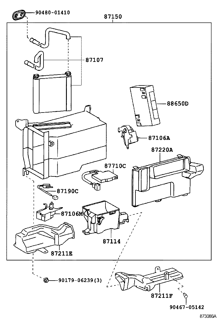 87150-28541 RADIATOR ASSY, HEATER product image