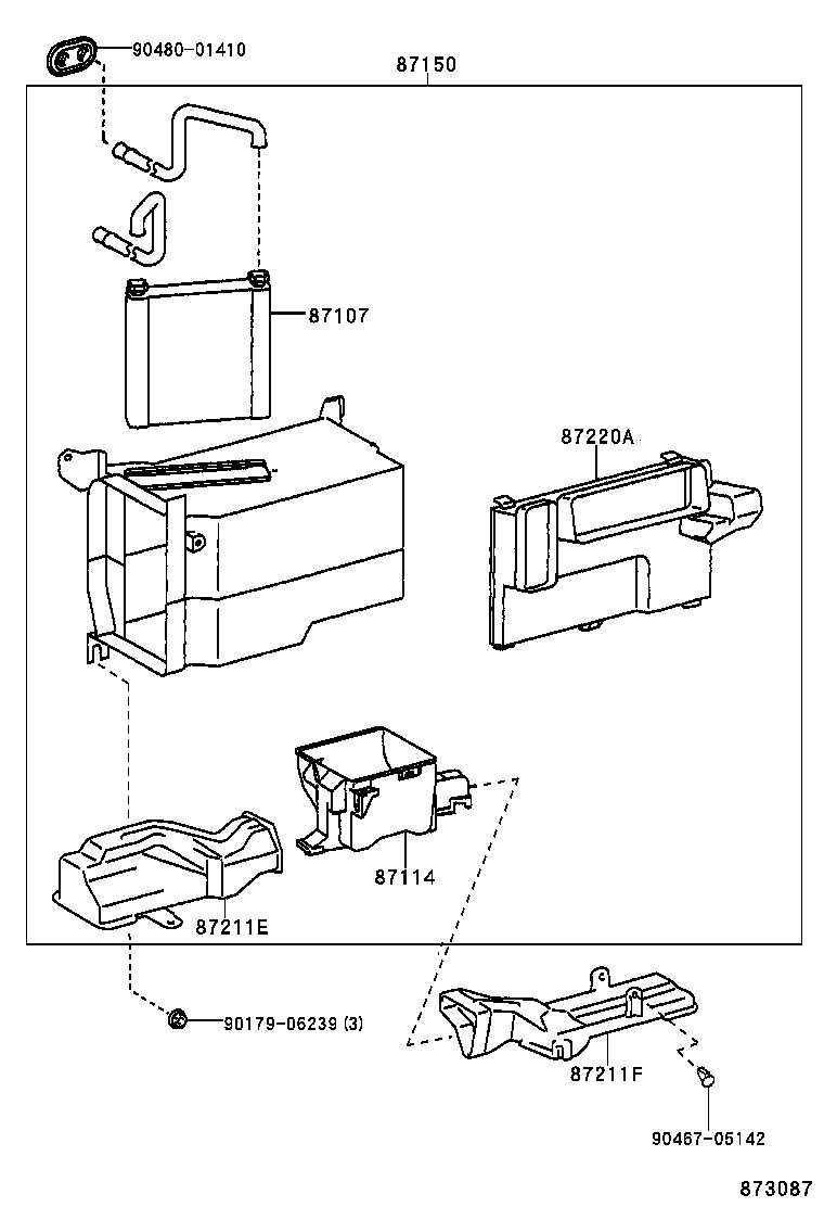 87150-28501 RADIATOR ASSY, HEATER product image