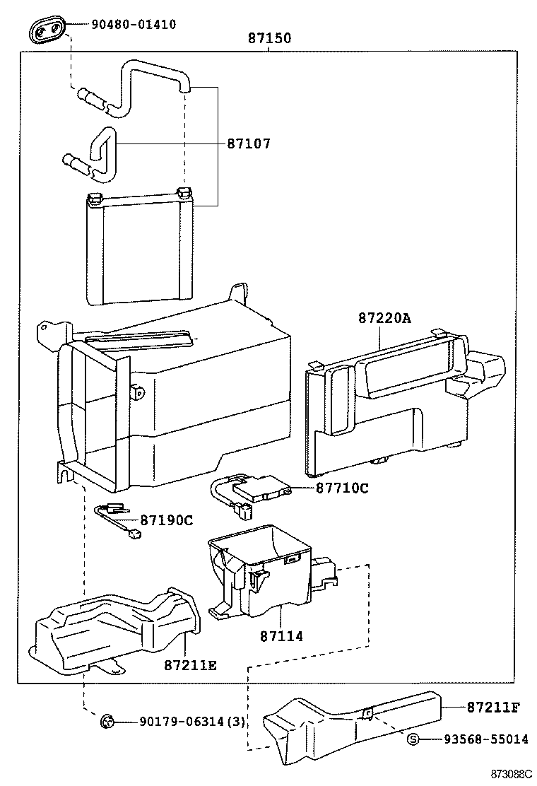 87150-28541 RADIATOR ASSY, HEATER product image
