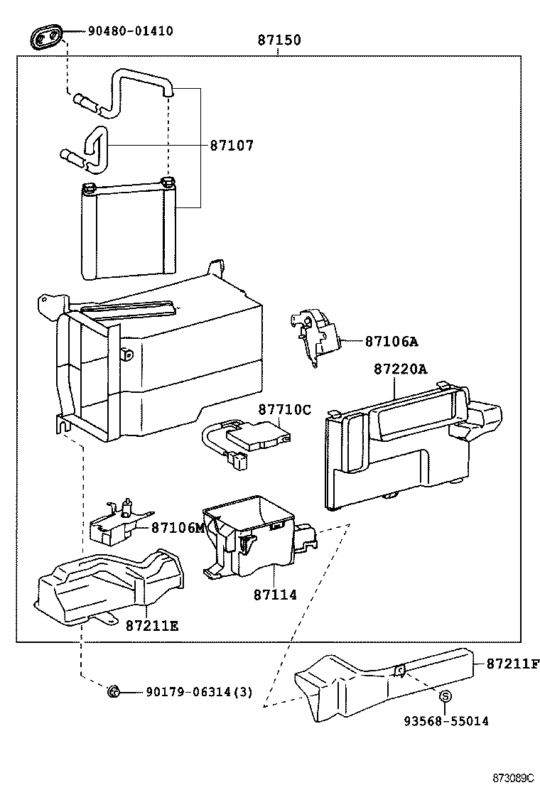 87150-28541 RADIATOR ASSY, HEATER product image