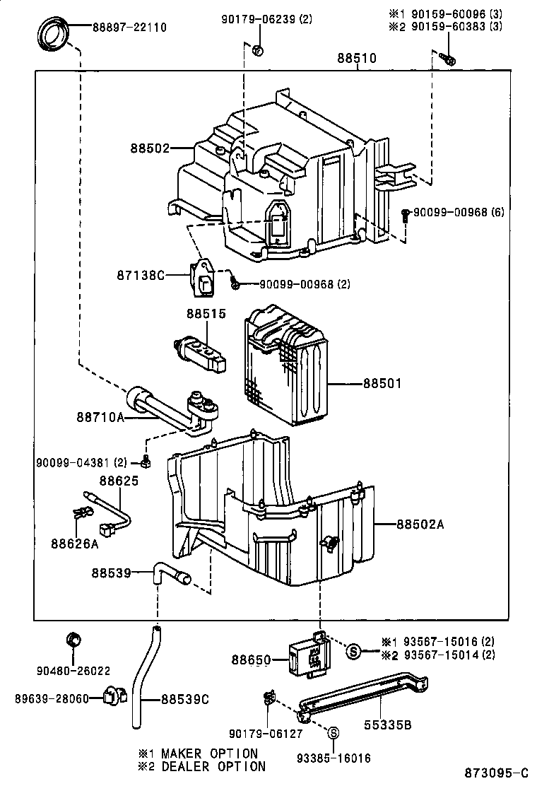 88515-60050 VALVE, REAR COOLING UNIT EXPANSION product image