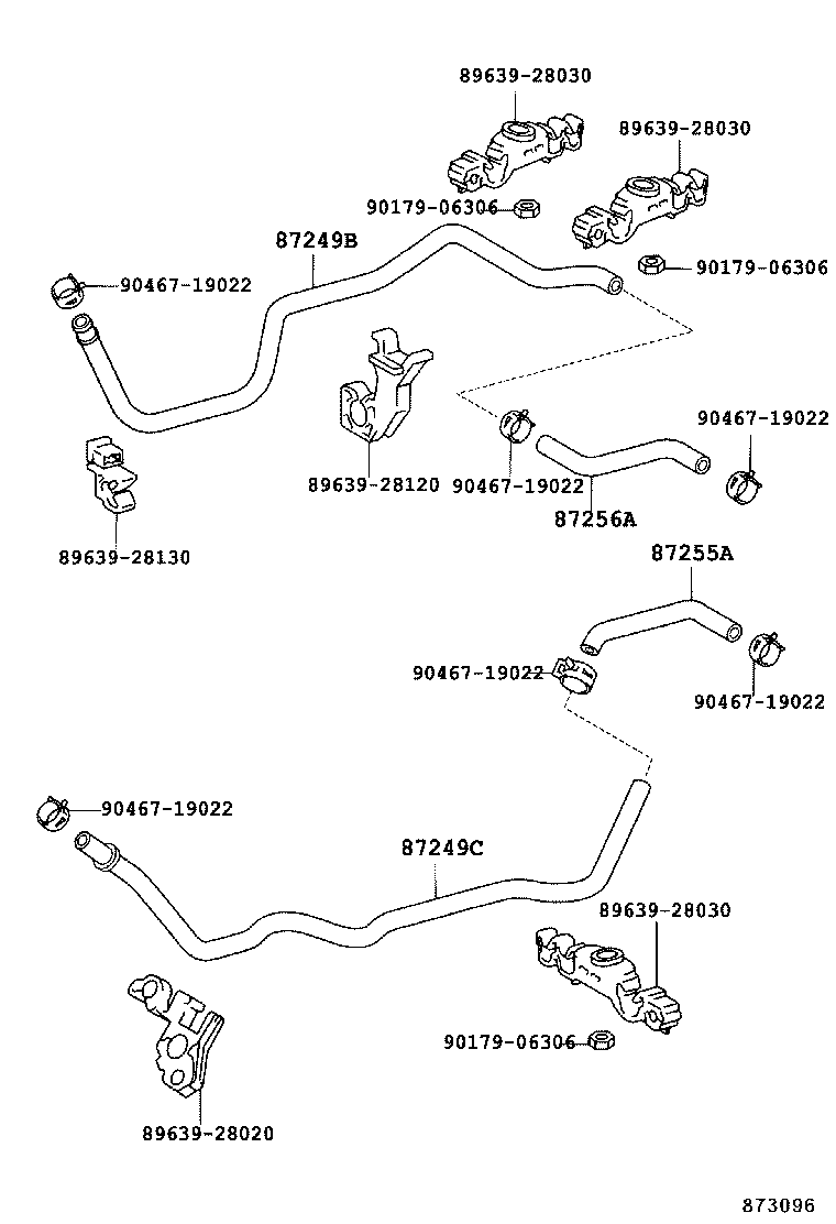 87245-28310 HOSE, HEATER WATER, OUTLET A product image