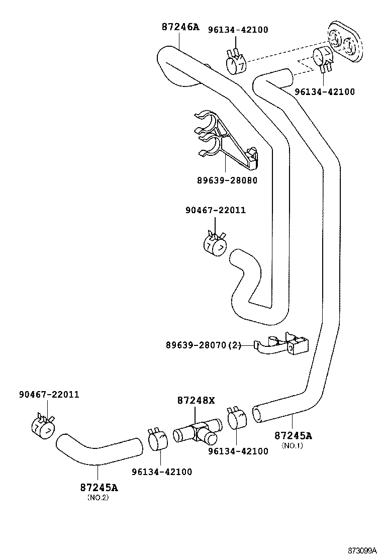 87245-28310 HOSE, HEATER WATER, OUTLET A product image