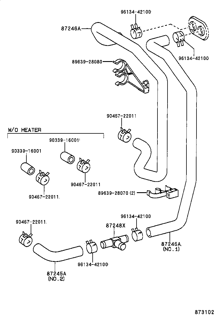 87245-2J030 HOSE, HEATER WATER, OUTLET A product image