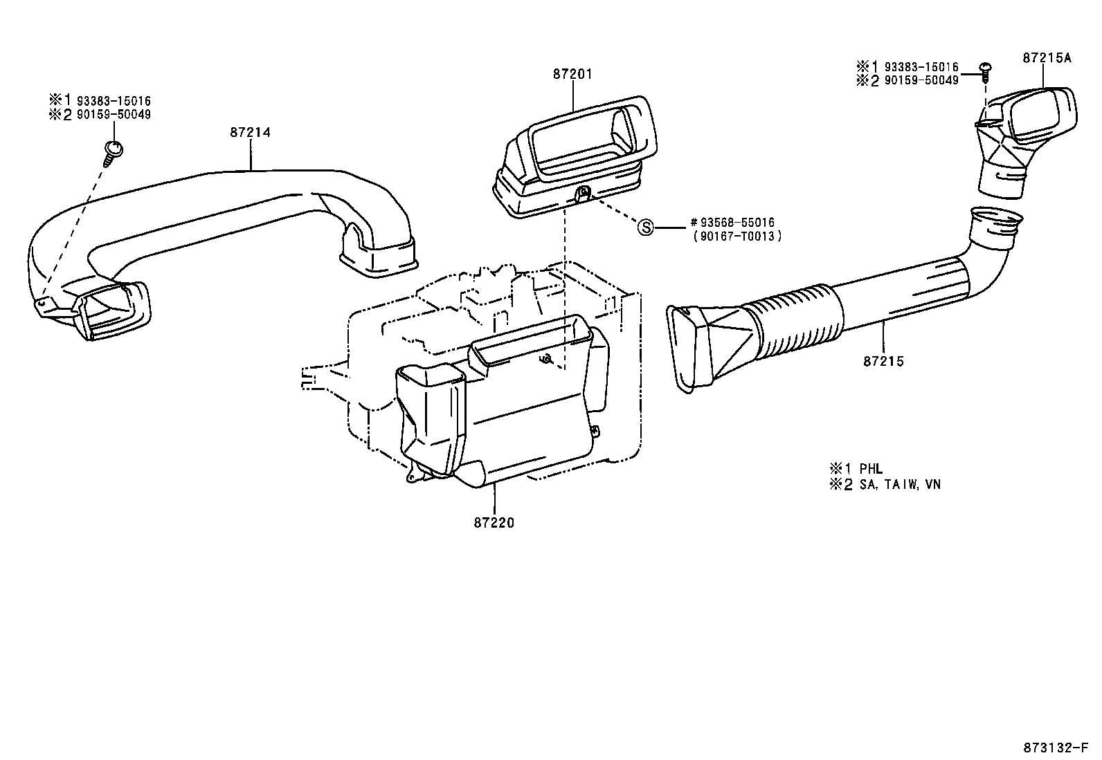 55844-0B010 DUCT SUB-ASSY, AIR, NO.1 product image