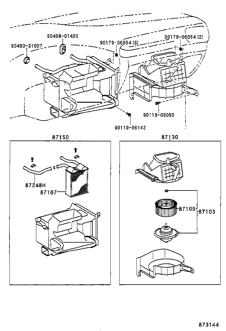 87150-60331 RADIATOR ASSY, HEATER product image