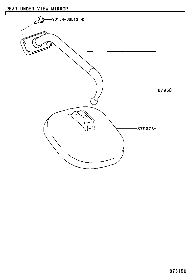 87910-0B020 MIRROR ASSY, OUTER REAR VIEW, RH product image