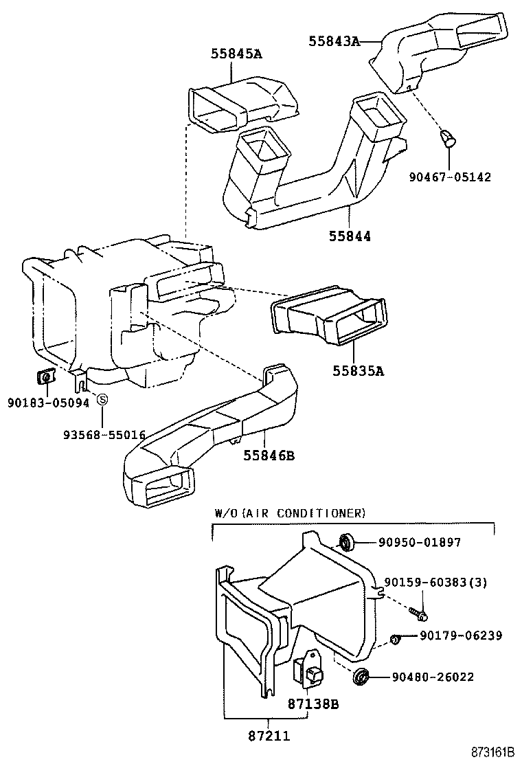55844-28070 DUCT, HEATER TO REGISTER, NO.2 product image