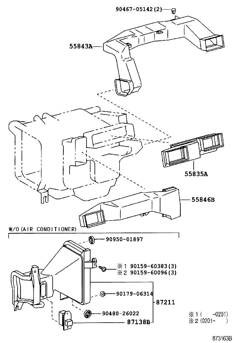 55844-28070 DUCT, HEATER TO REGISTER, NO.2 product image