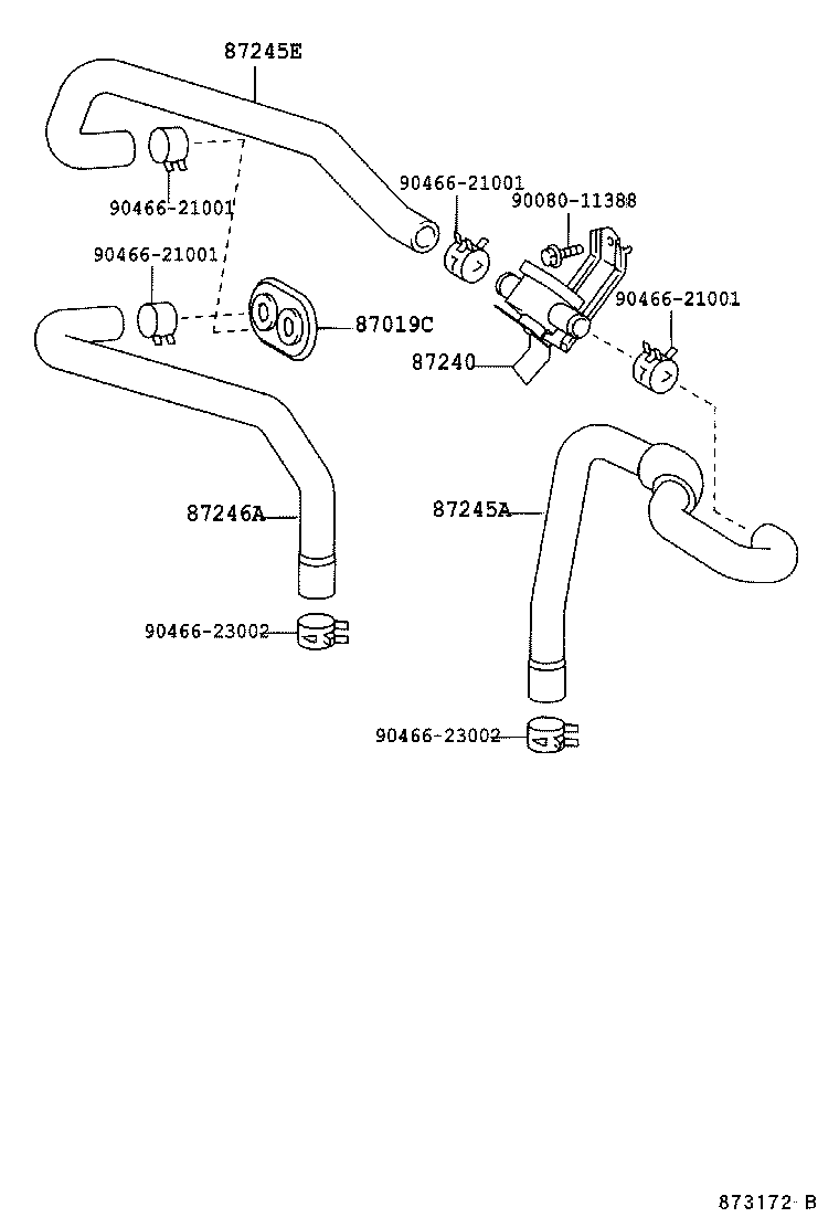 Toyota 87245-0C040 HOSE, HEATER WATER, INLET A