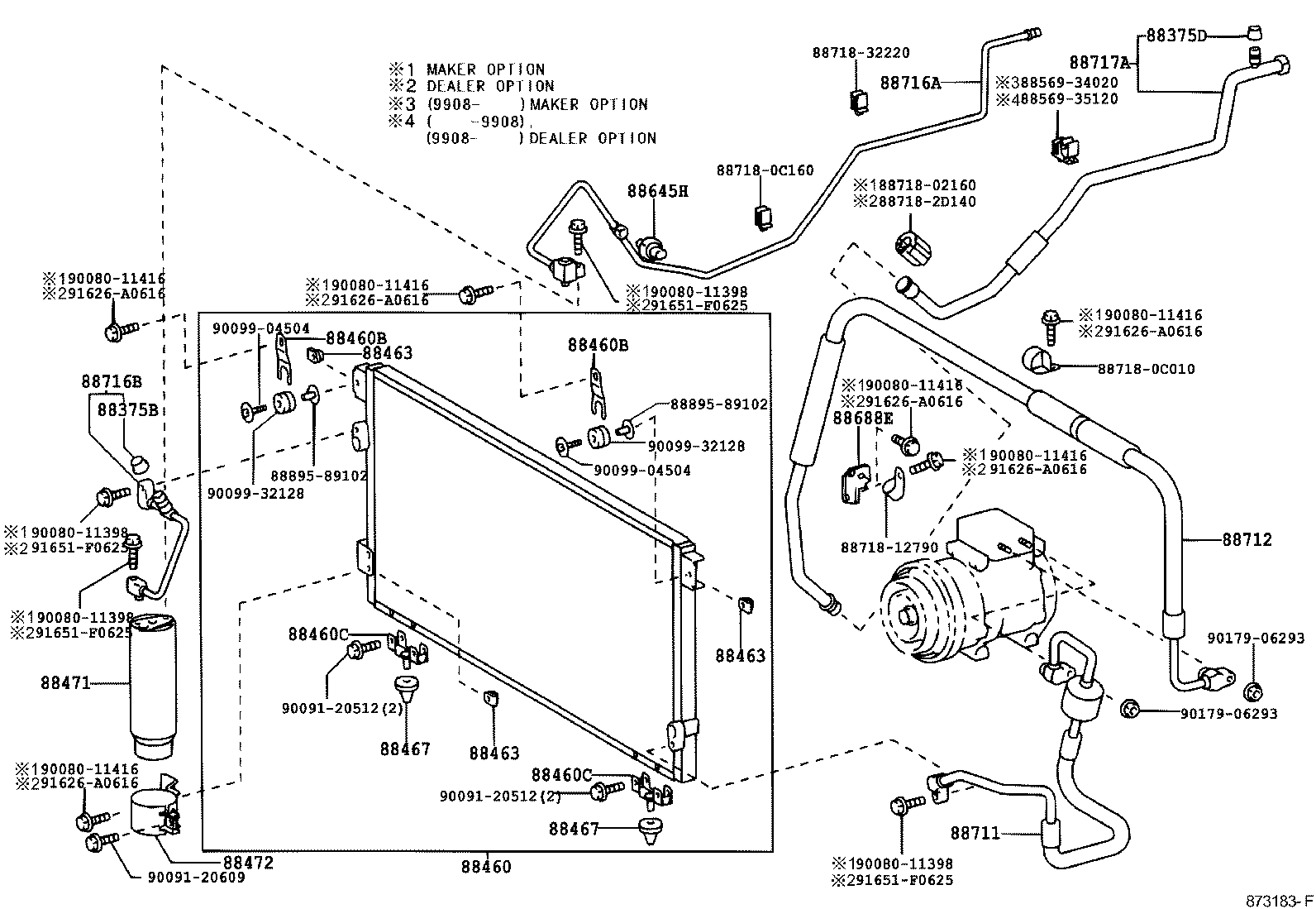 Toyota 88460-0C010 CONDENSER ASSY, COOLER
