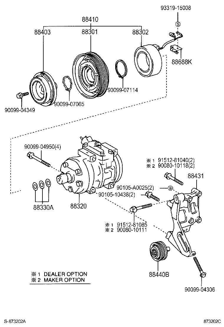 Toyota 88320-0C010 COMPRESSOR ASSY, COOLER