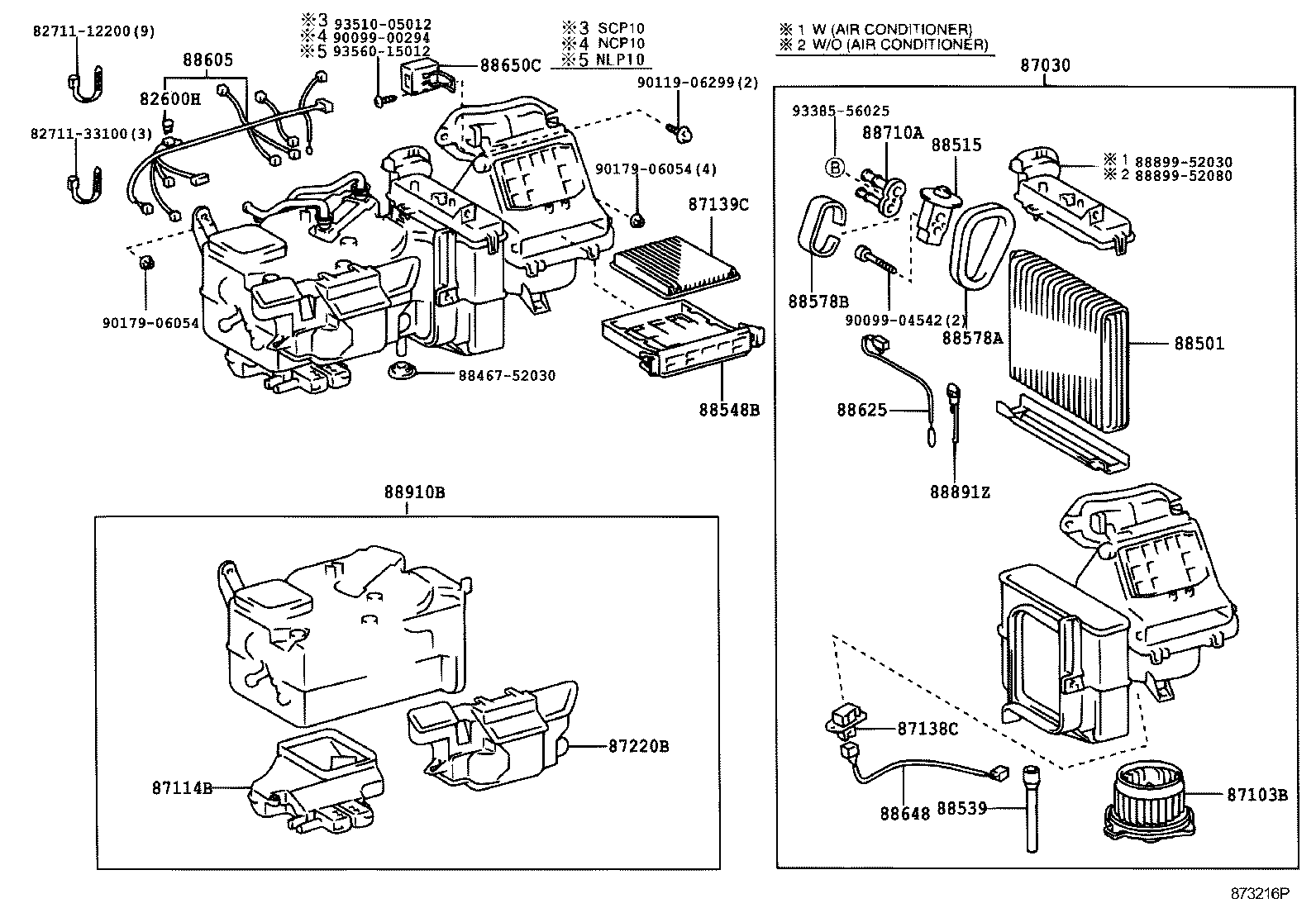 87103-52020 MOTOR SUB-ASSY, BLOWER W/FAN product image