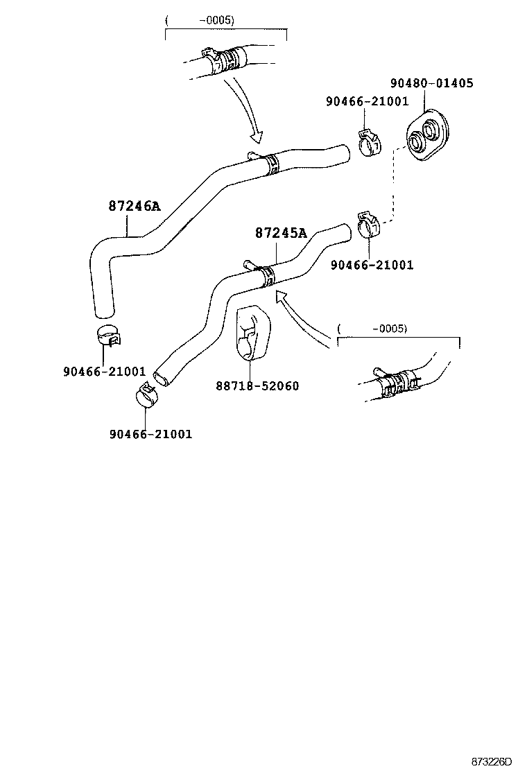 87209-52021 HOSE, HEATER WATER, OUTLET A product image