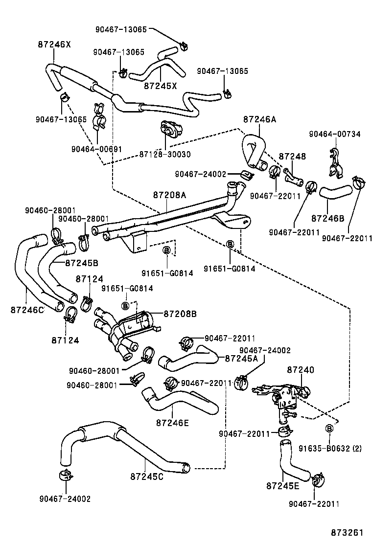 87242-30050 HOSE, HEATER WATER product image