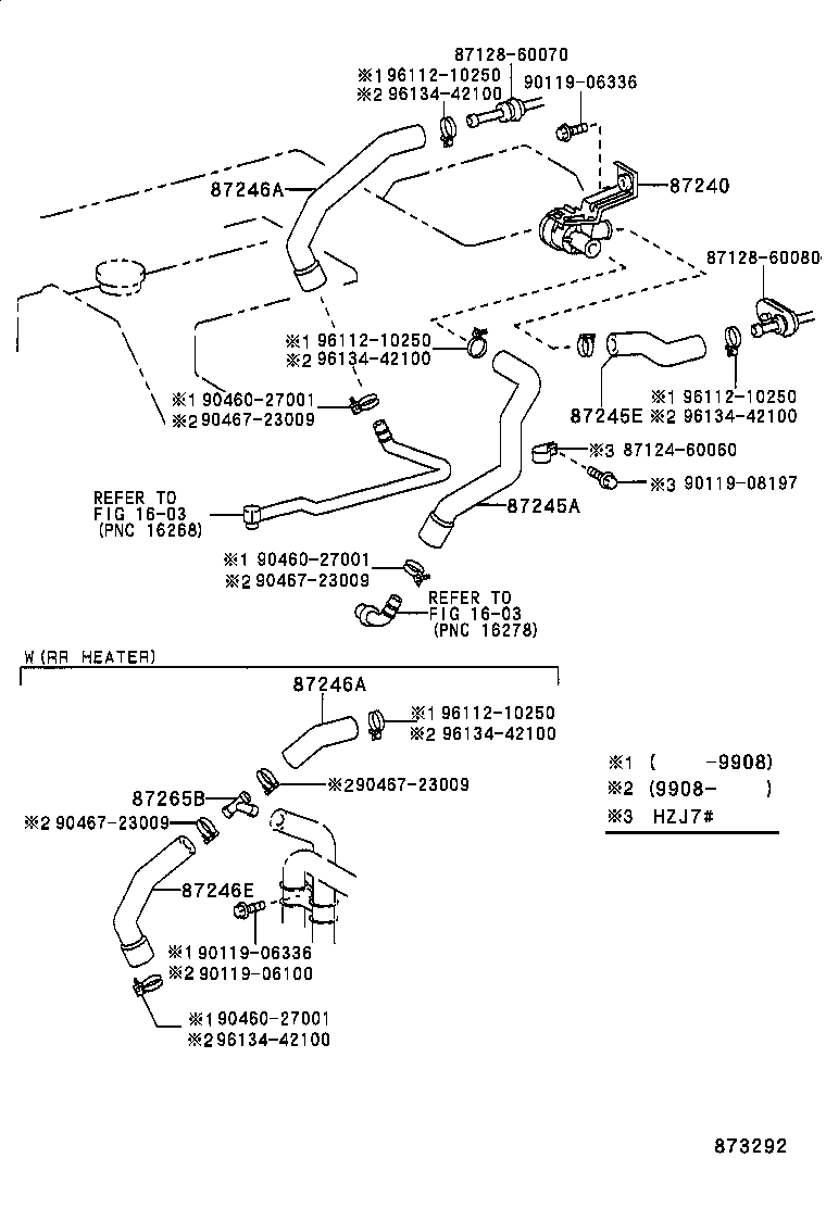 87245-60281 HOSE, REAR HEATER WATER OUTLET, E (TO ENGINE) product image