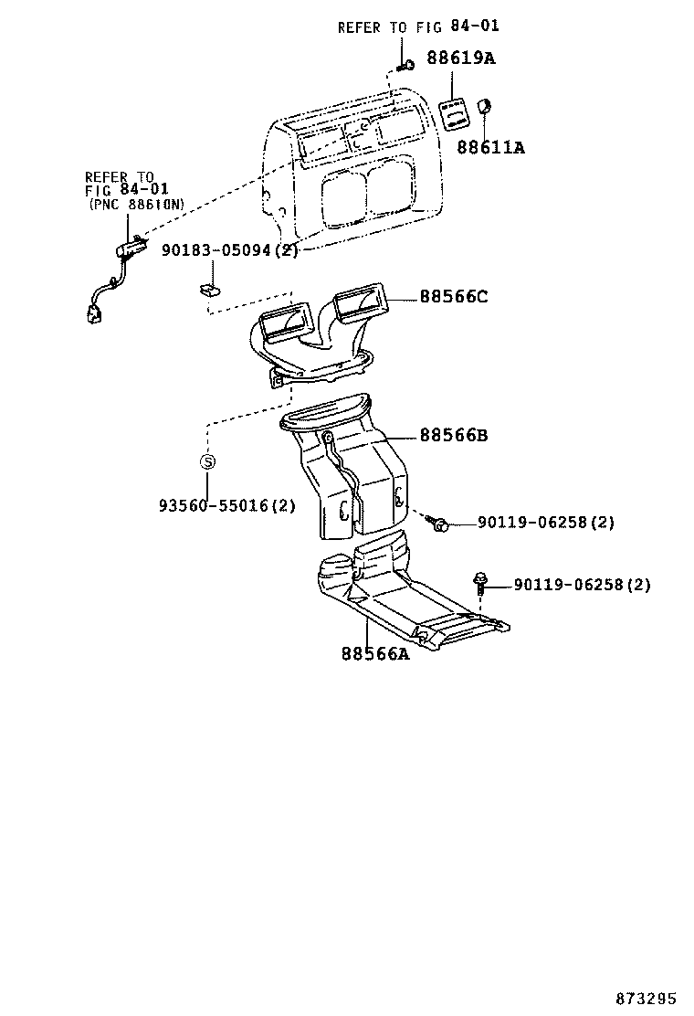 55845-37040 BRACKET, AIR DUCT REGISTER MOUNTING product image