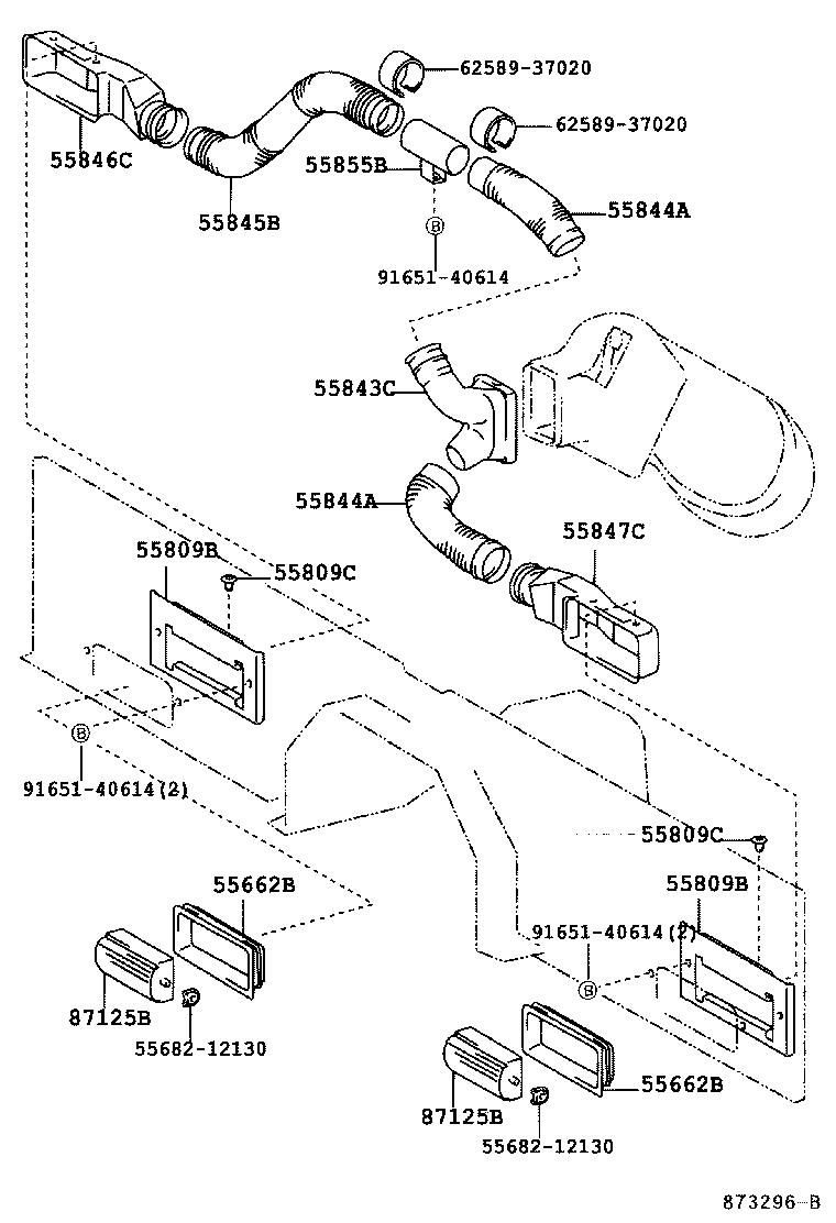 55845-37040 BRACKET, AIR DUCT REGISTER MOUNTING product image