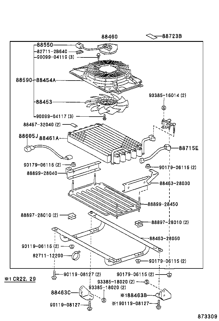 88453-28020 FAN, COOLING (FOR CONDENSER) product image