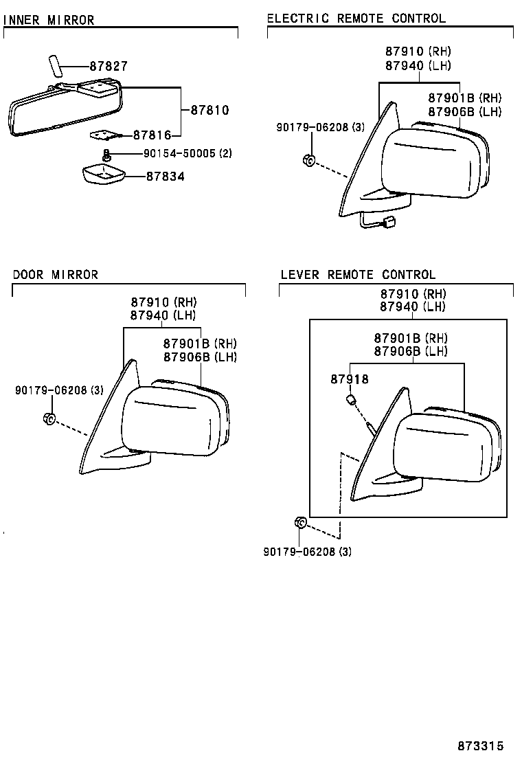 87940-10770 MIRROR ASSY, OUTER REAR VIEW, LH product image