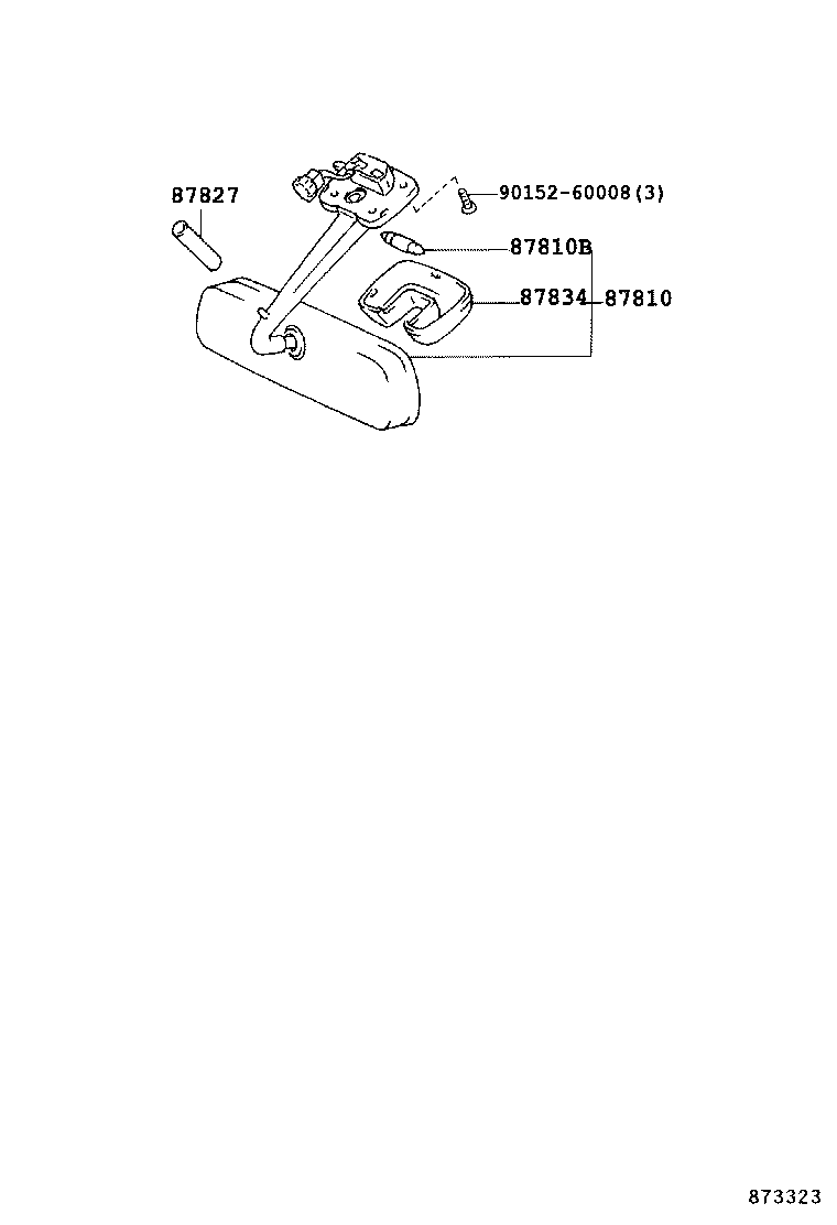 87930-27010 MIRROR ASSY, OUTER UNDER VIEW product image