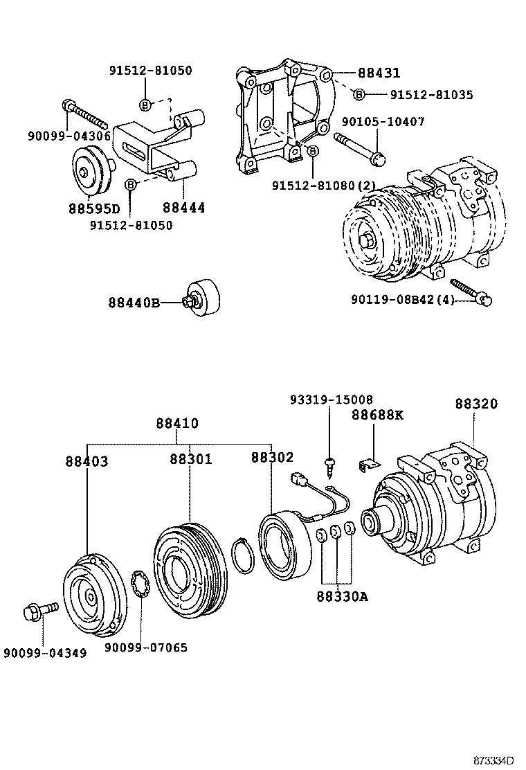 88444-37100 BRACKET, IDLE PULLEY product image