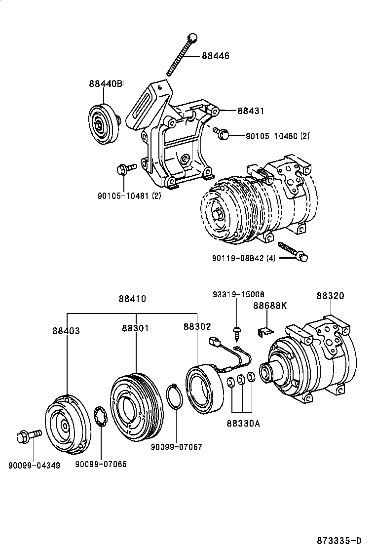 88345-37060 BRACKET, COMPRESSOR MOUNTING, NO.2 product image
