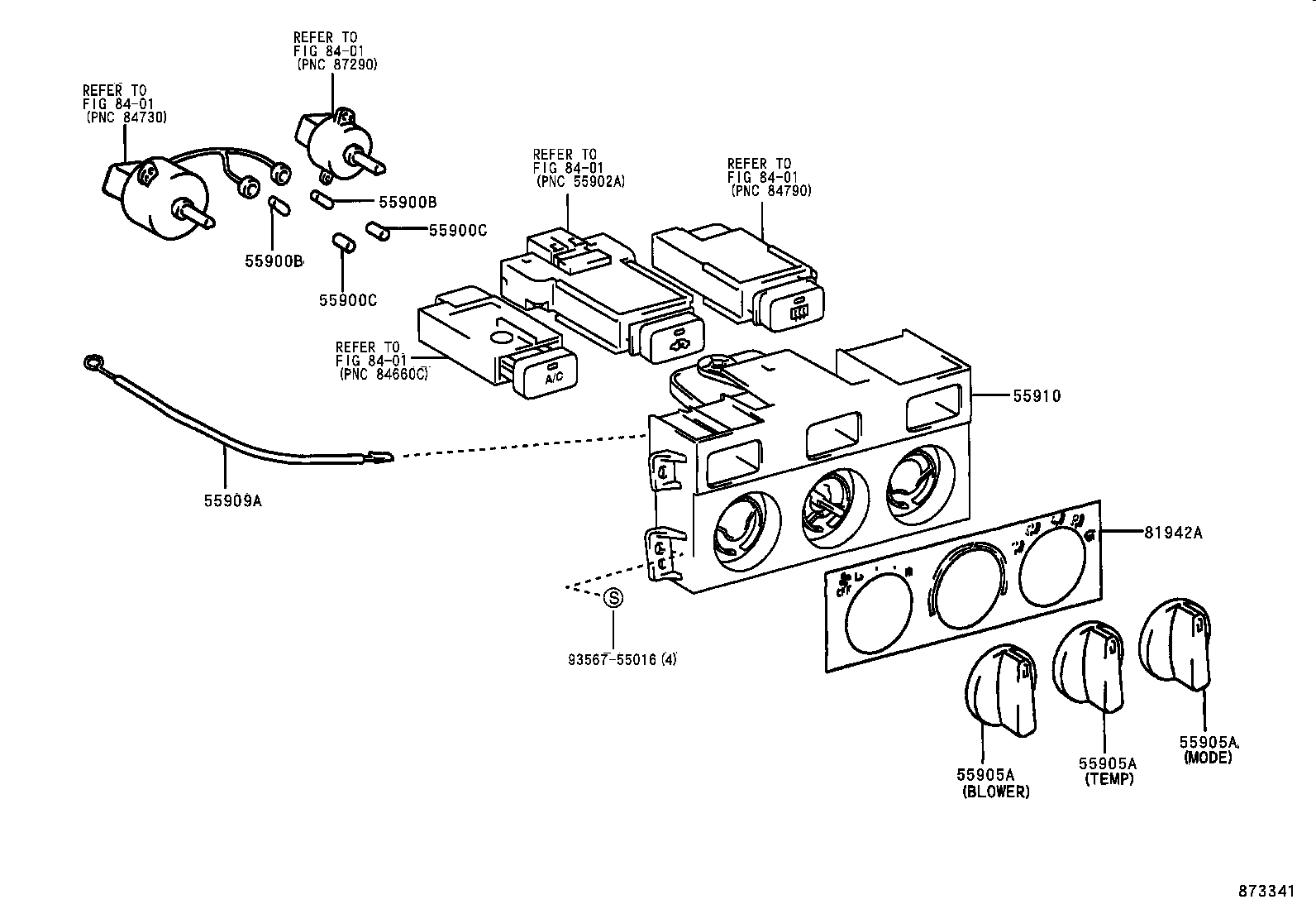 55902-33250 CONTROL SUB-ASSY, HEATER product image