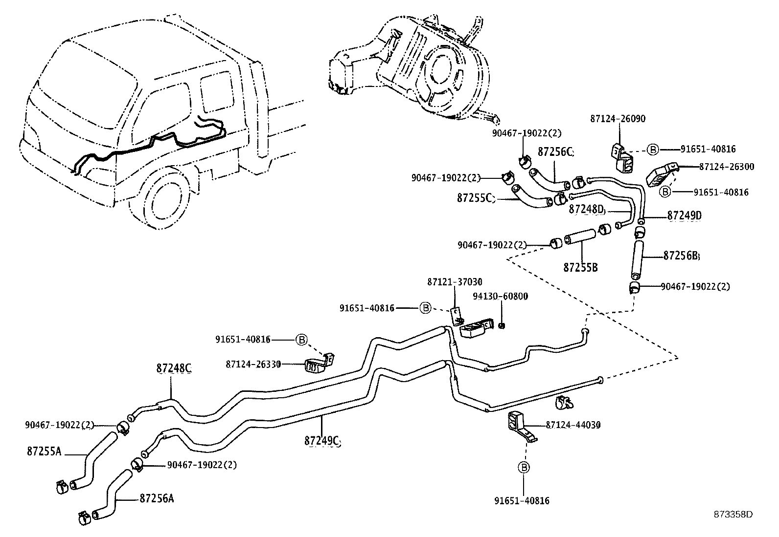 87245-3V050 HOSE, HEATER WATER, OUTLET A product image