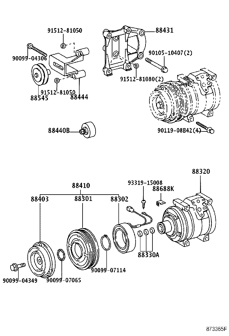 88345-37221 BRACKET, COMPRESSOR MOUNTING product image
