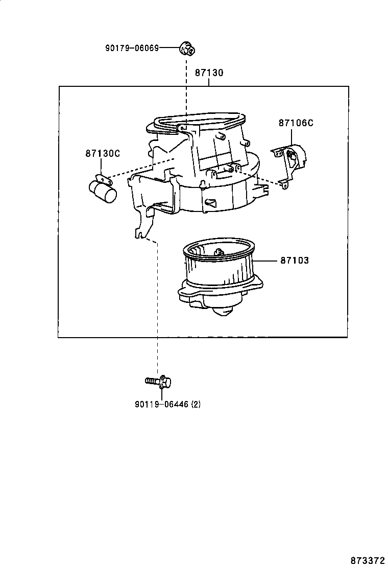 87101-35010 BRACKET SUB-ASSY, VISCOUS HEATER NO.1 product image