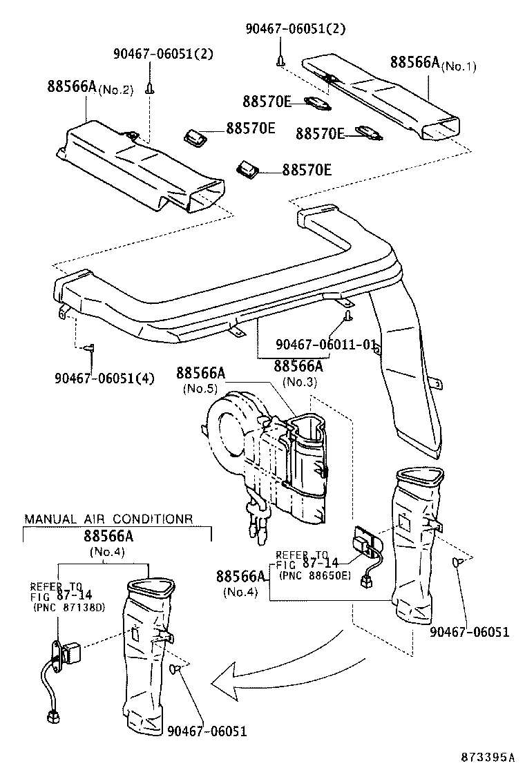 55844-60100 DUCT, HEATER TO REGISTER, NO.2 product image