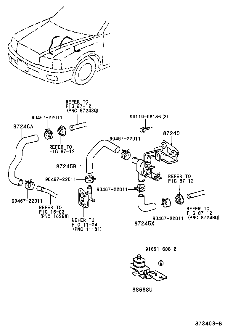 87245-43120 HOSE, HEATER WATER, OUTLET A product image