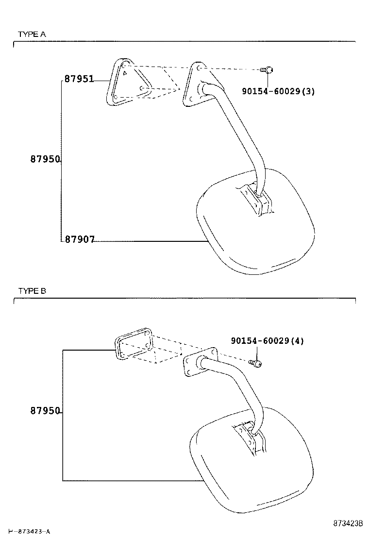 87902-36080 ARM SUB-ASSY, OUTER REAR VIEW MIRROR, RH product image