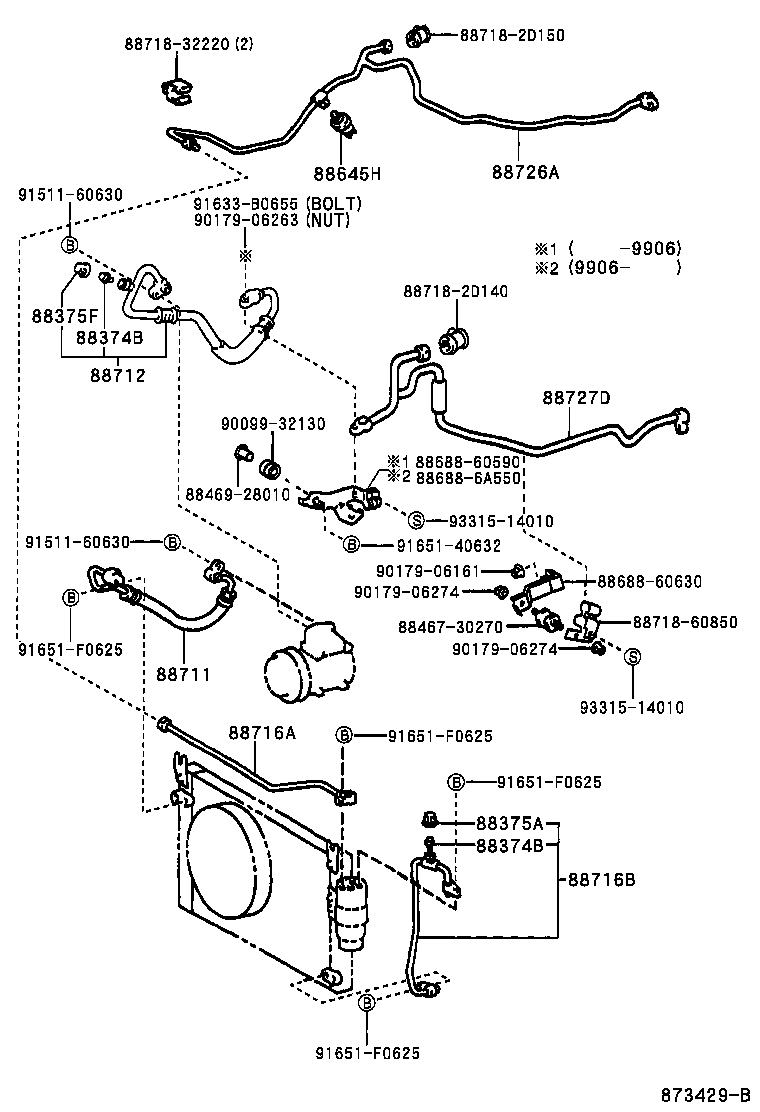 88712-60740 HOSE, COOLER REFRIGERANT SUCTION, NO.1 product image
