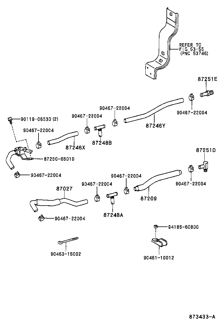 87209-65030 HOSE, HEATER WATER product image