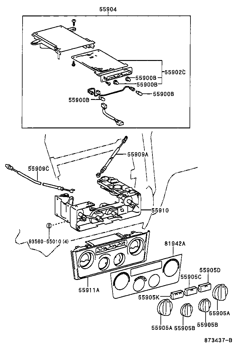 Toyota 55900-07030 CONTROL ASSY, AIR CONDITIONER