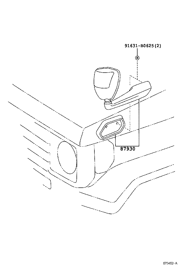 87947-90K03 MIRROR, OUTER REAR VIEW, LH product image