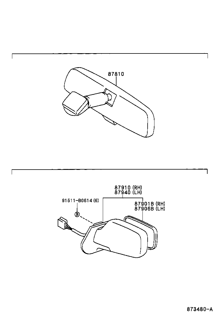 87931-2D110 MIRROR SUB-ASSY, OUTER REAR VIEW, RH product image