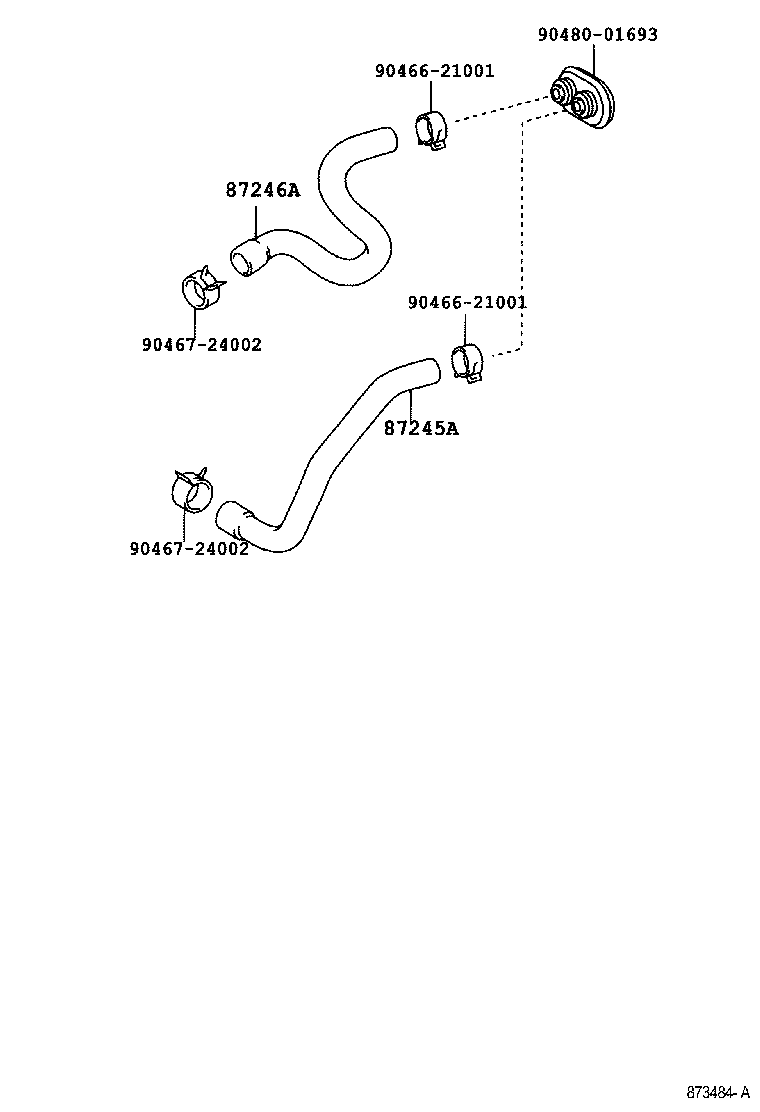 Toyota 87245-2D570 HOSE, HEATER WATER, INLET A