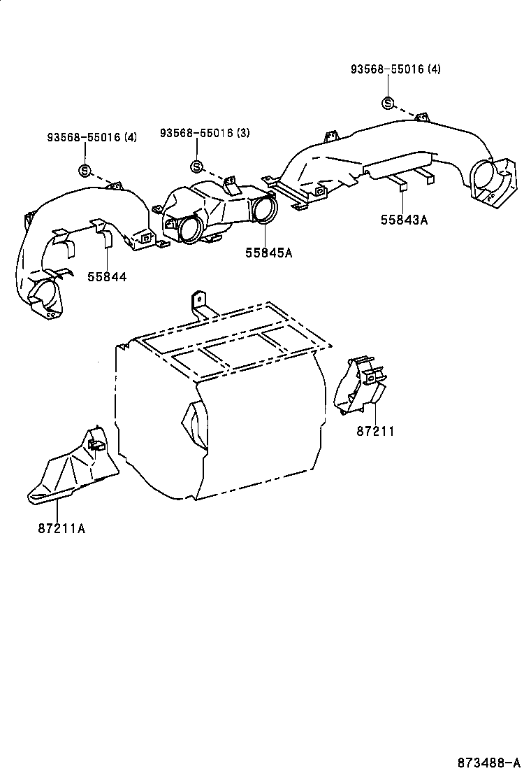 55844-20360 DUCT, HEATER TO REGISTER, NO.2 product image