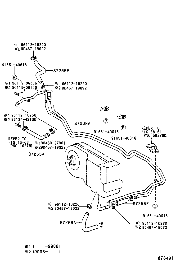 87245-60281 HOSE, REAR HEATER WATER OUTLET, E (TO ENGINE) product image