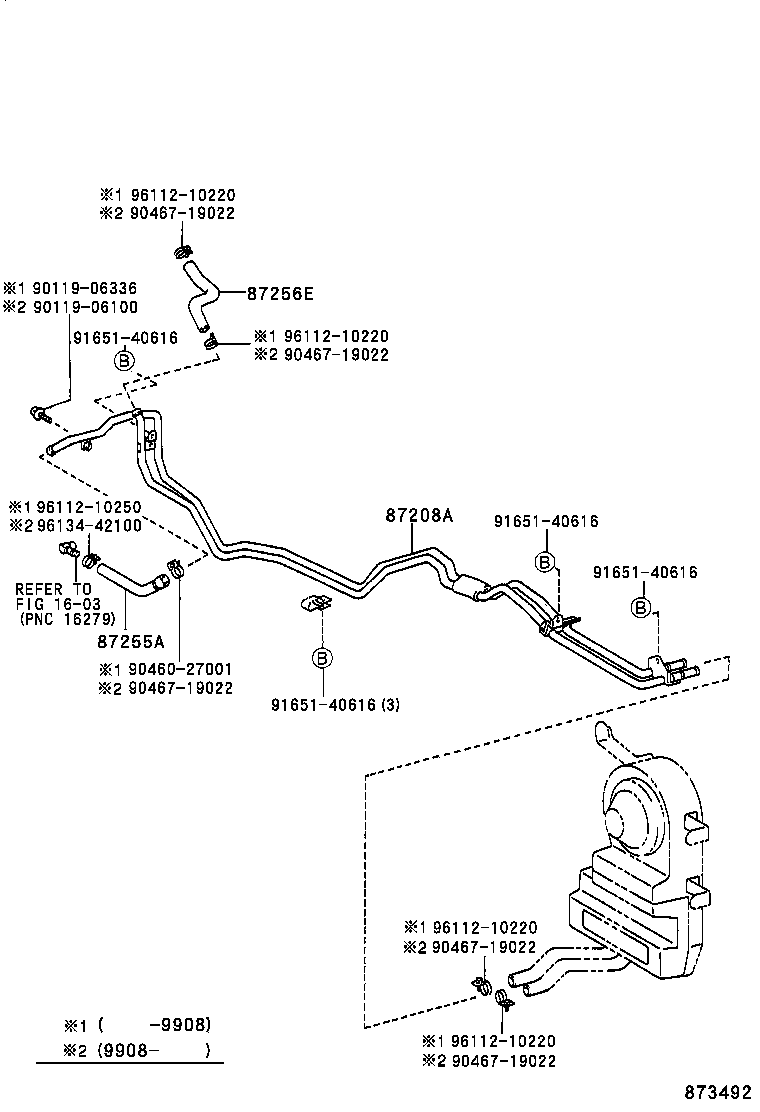87245-60281 HOSE, REAR HEATER WATER OUTLET, E (TO ENGINE) product image