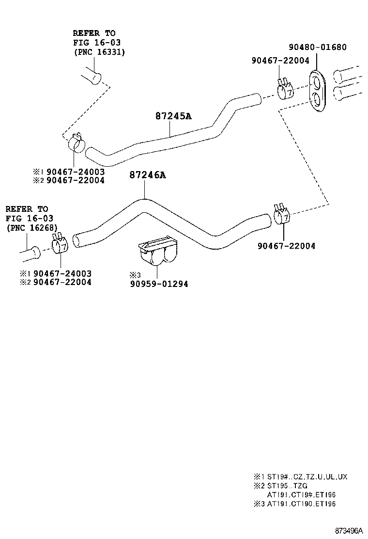 87245-21020 HOSE, HEATER WATER, OUTLET A product image