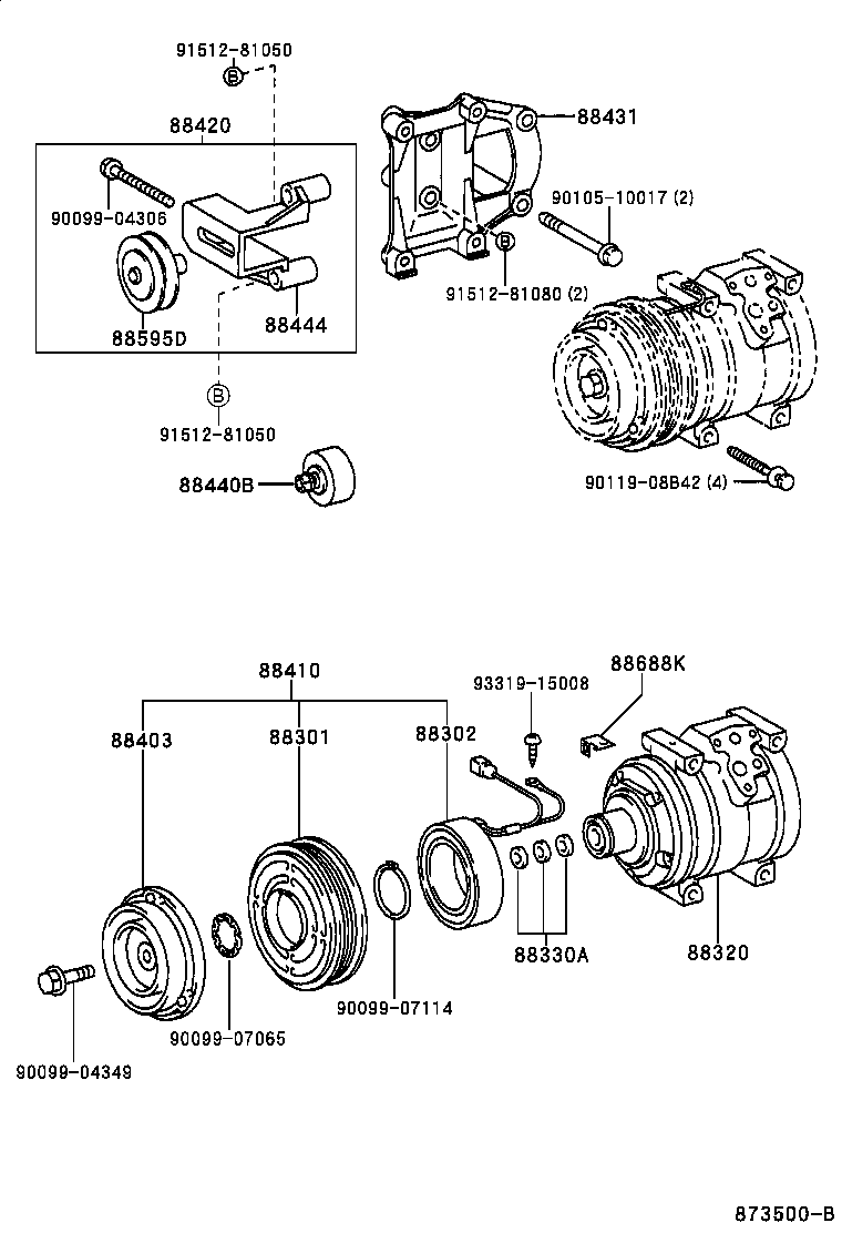 88345-37060 BRACKET, COMPRESSOR MOUNTING, NO.2 product image