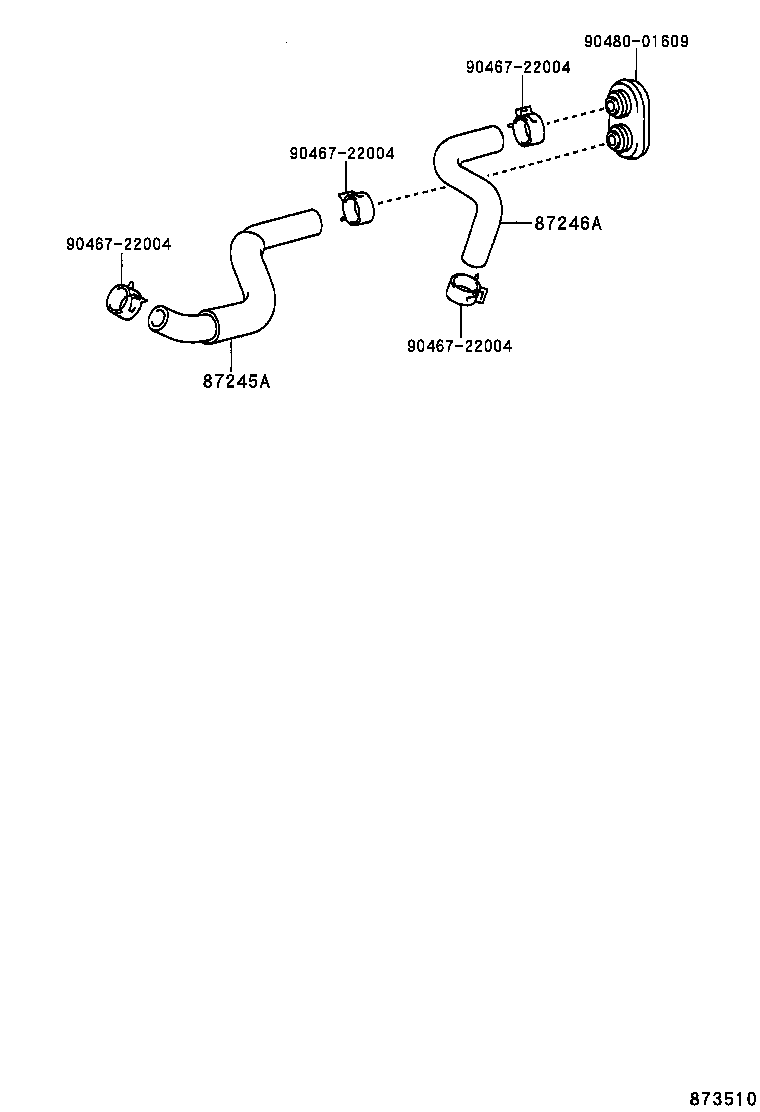 87245-33181 HOSE, HEATER WATER, OUTLET A product image
