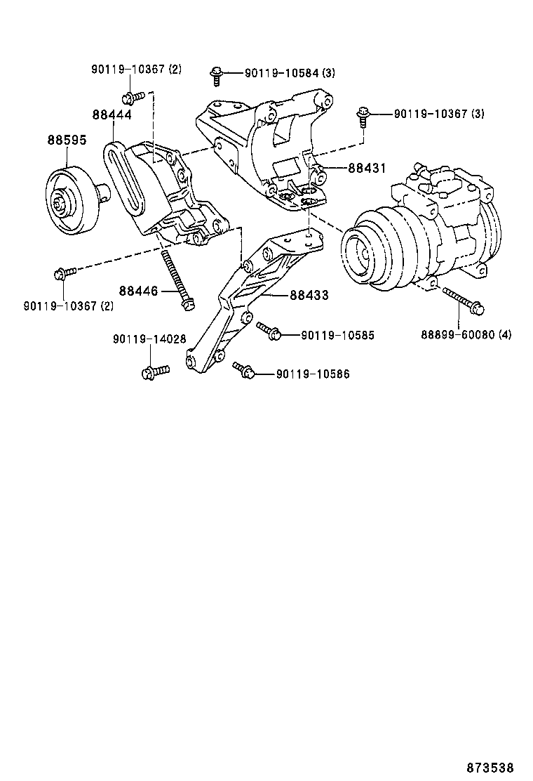 88444-60100 BRACKET, IDLE PULLEY product image