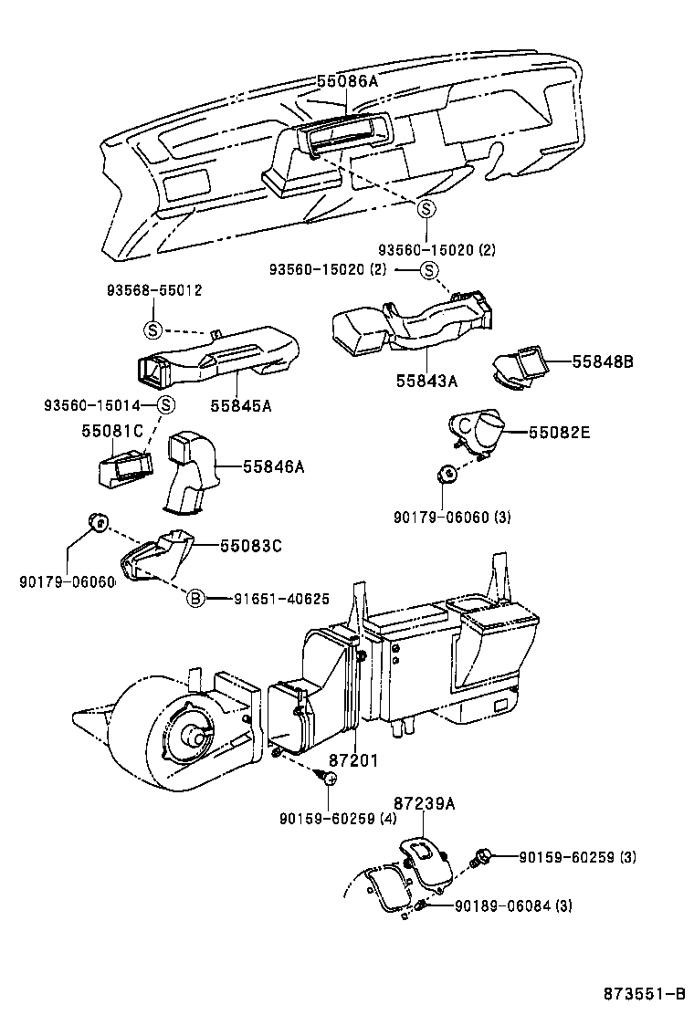 55844-95J05 DUCT, HEATER TO REGISTER, NO.2 product image