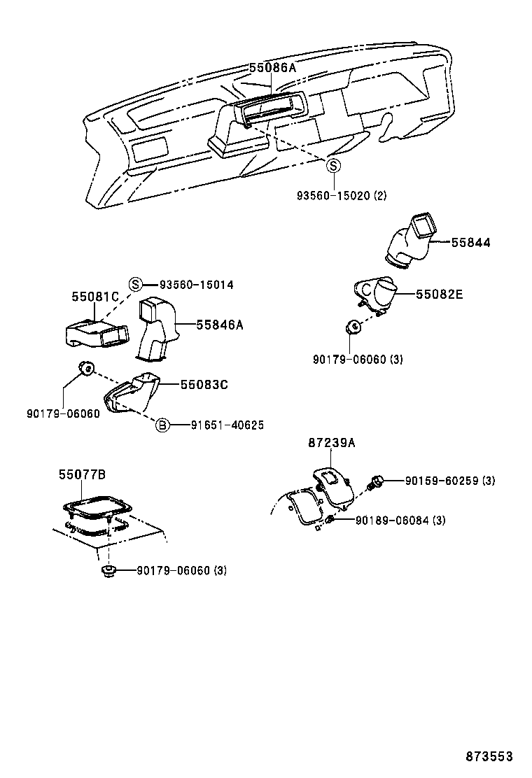 55844-95J05 DUCT, HEATER TO REGISTER, NO.2 product image