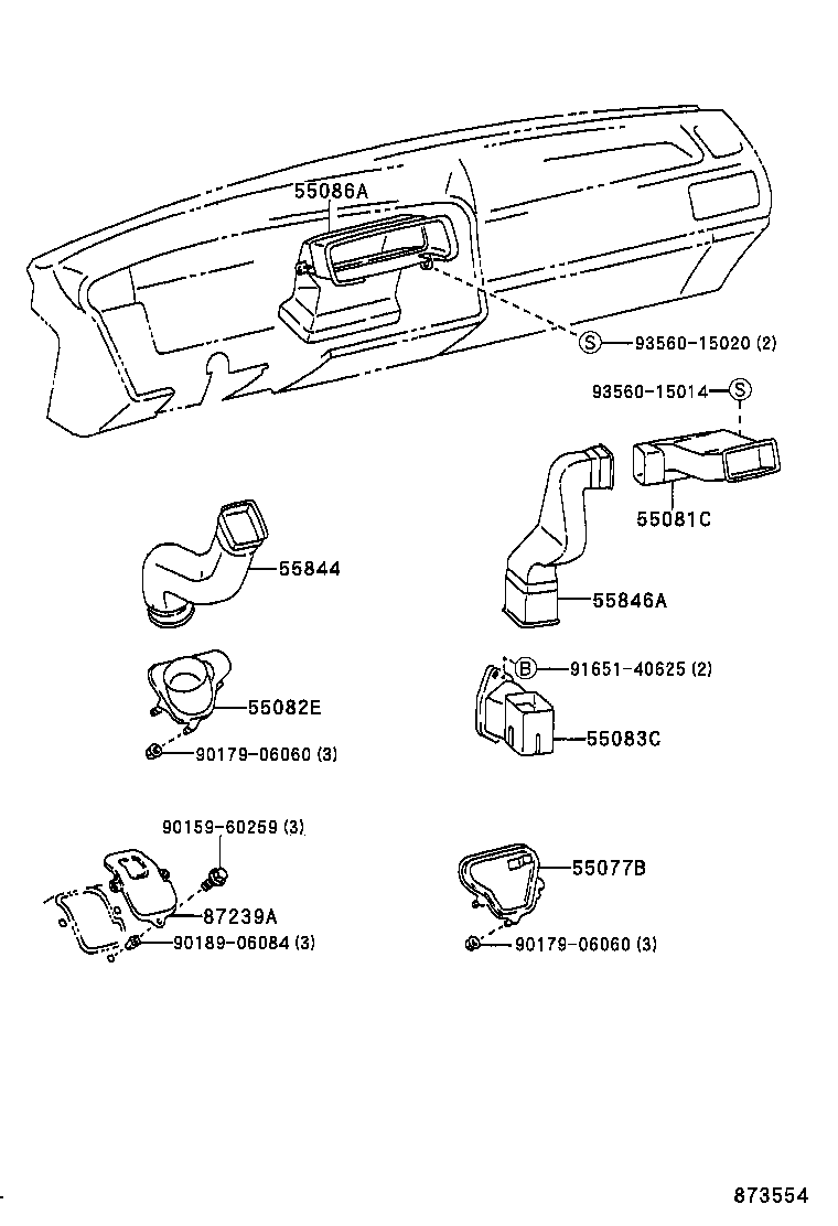 55844-95J05 DUCT, HEATER TO REGISTER, NO.2 product image